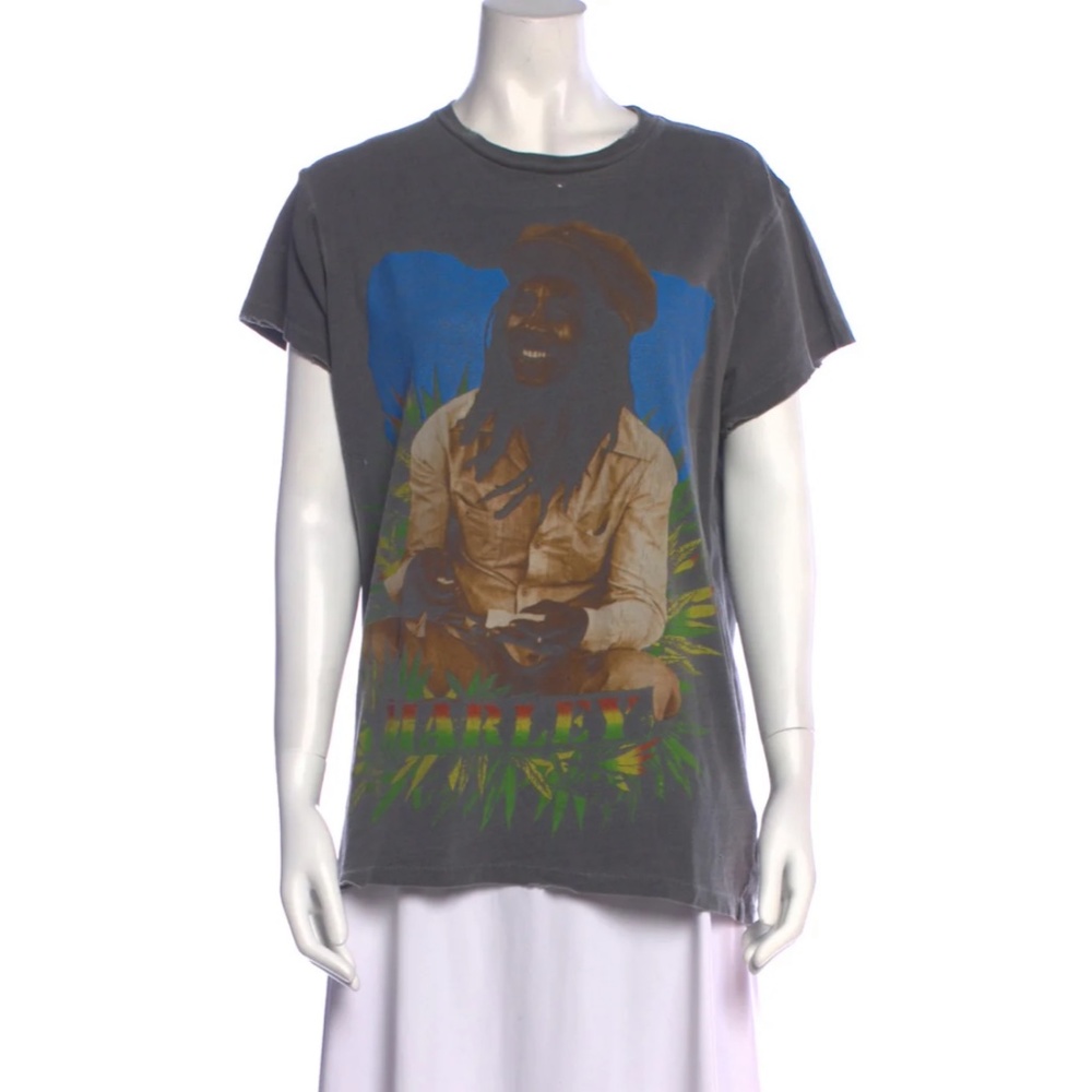 HTF MadeWorn vintage black Bob Marley Graphic Print distressed relaxed fit Tee S